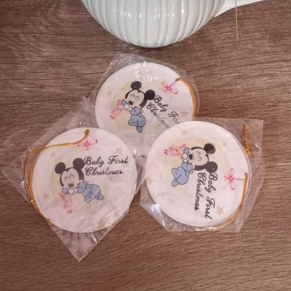 3 Pieces Baby's First Christmas Ornaments, Mickey Mouse Baby Xmas Tree Ornaments - Picture 11 of 11